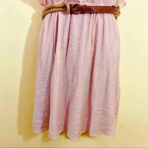 Hello Miss Ruffle Tank Mini Dress Rope Belt - Picture 3 of 12